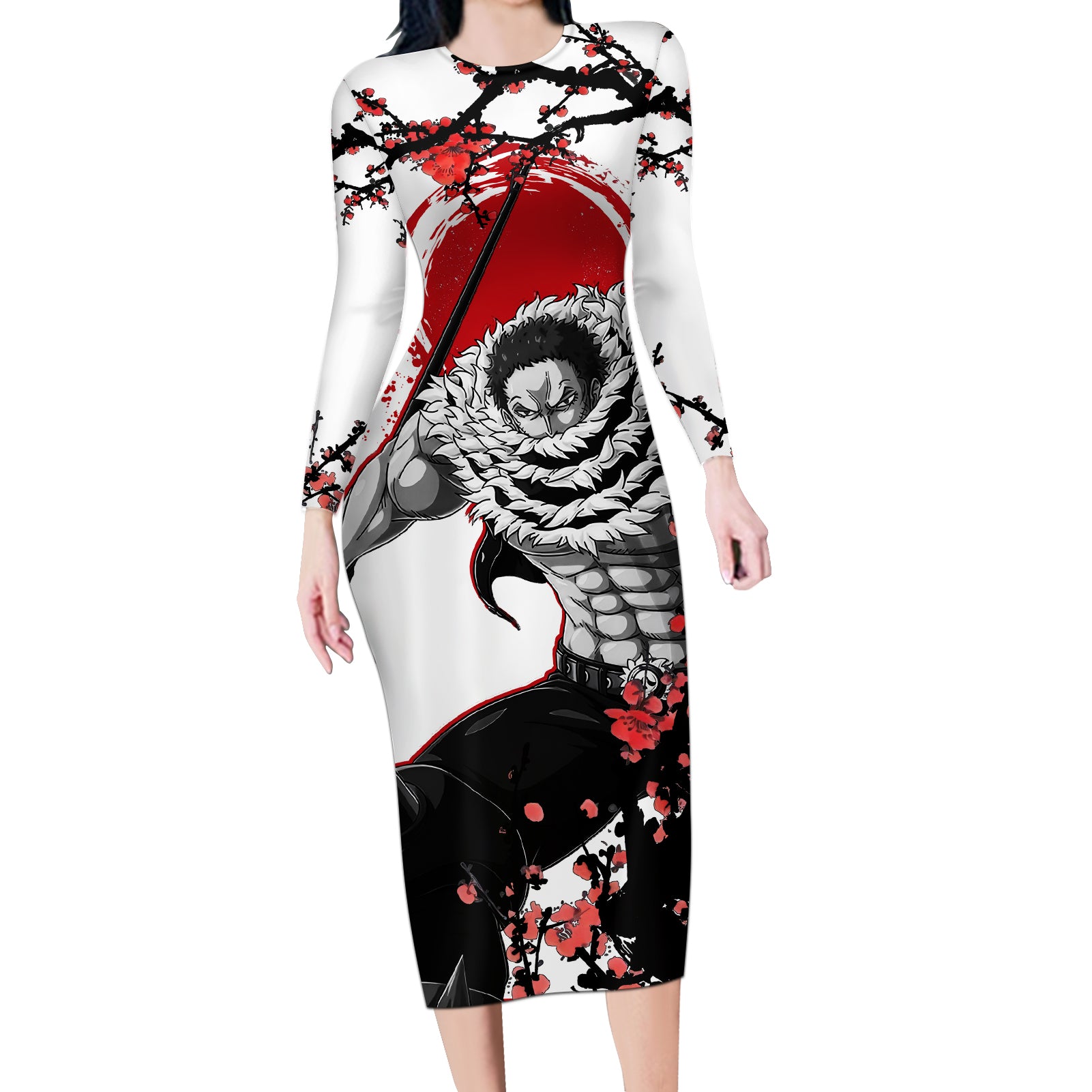 Charlotte Katakuri - Japan Style One Piece Anime Long Sleeve Bodycon Dress