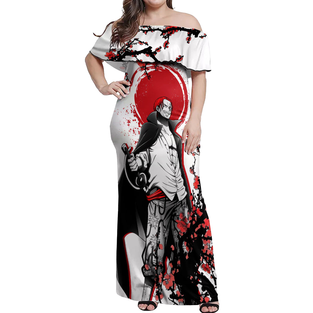 Red-Haired Shanks - Japan Style Anime Off Shoulder Maxi Dress