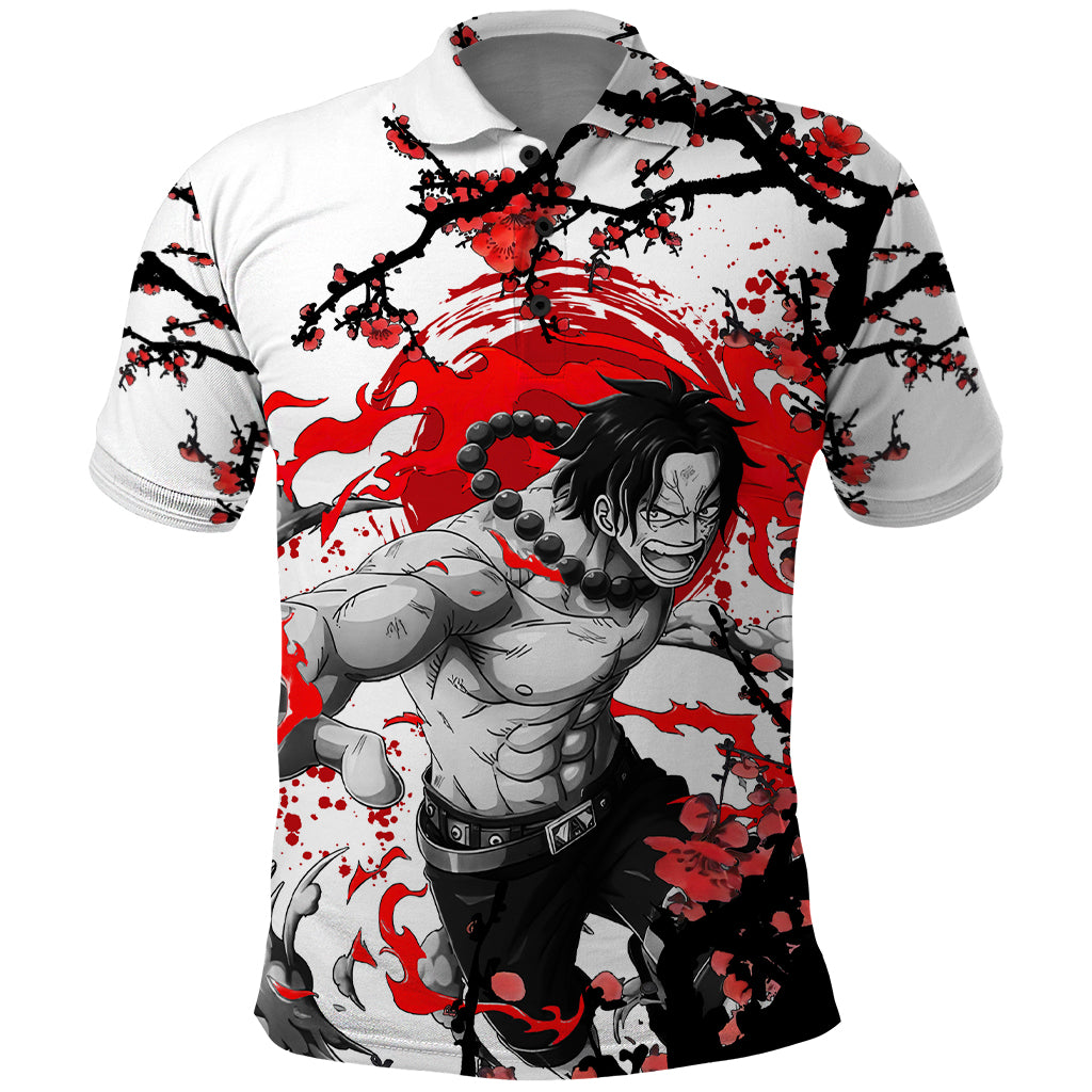Portgas D. Ace- Japan Style One Piece Anime Polo Shirt
