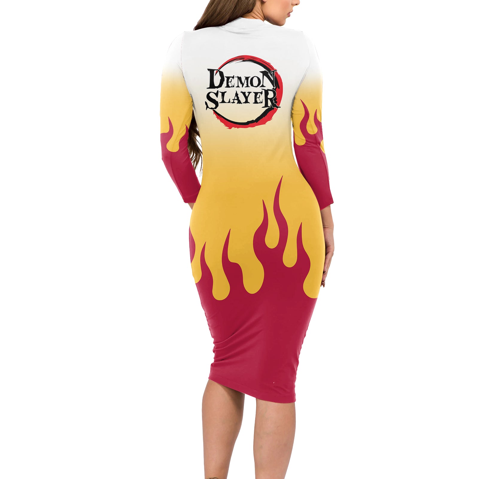 Kyojuro Rengoku - Demon Slayer Long Sleeve Bodycon Dress