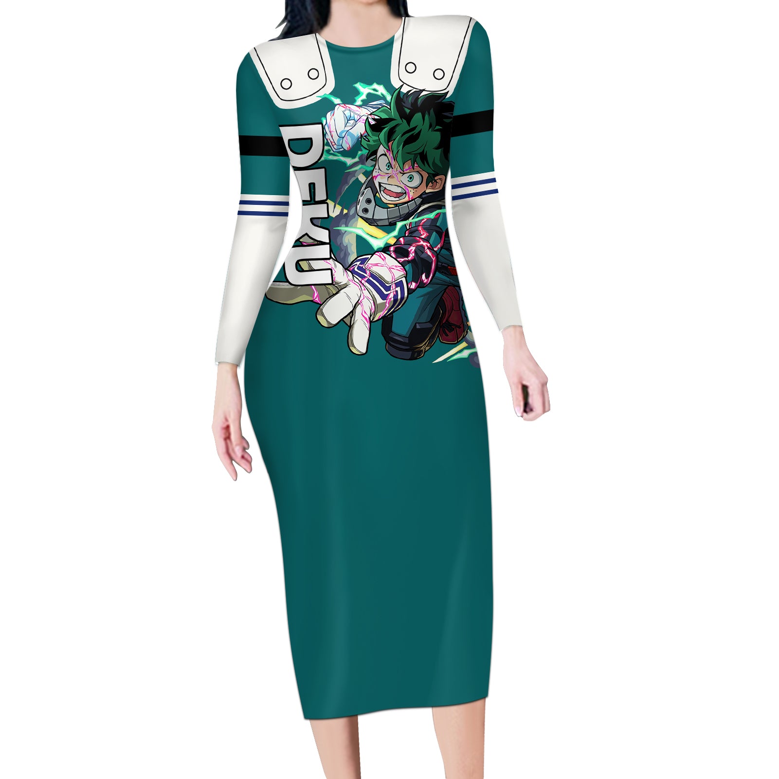 Izuku Midoriya Long Sleeve Bodycon Dress