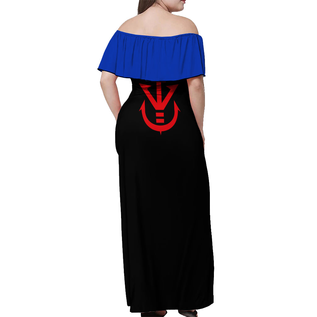 Vegeta Blue - Anime Manga Off Shoulder Maxi Dress