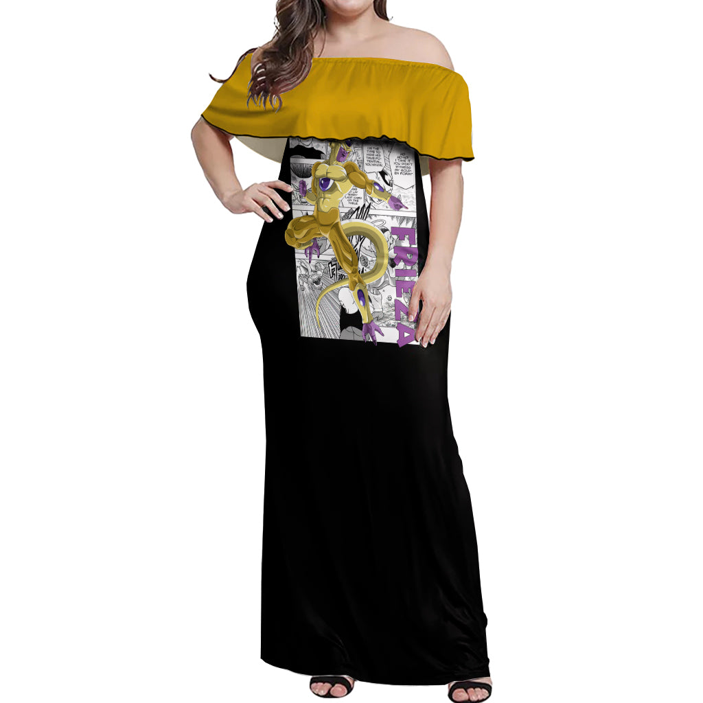 Golden Frieza - Anime Manga Off Shoulder Maxi Dress
