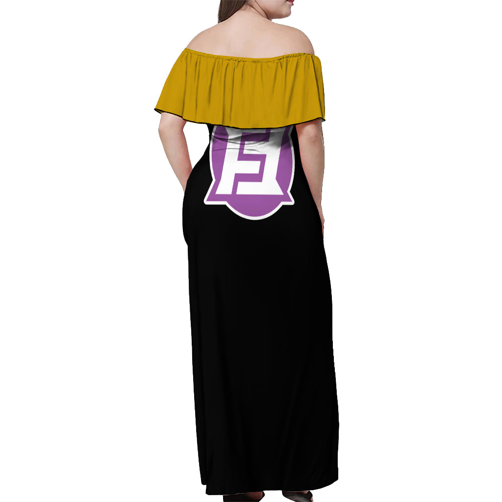 Golden Frieza - Anime Manga Off Shoulder Maxi Dress