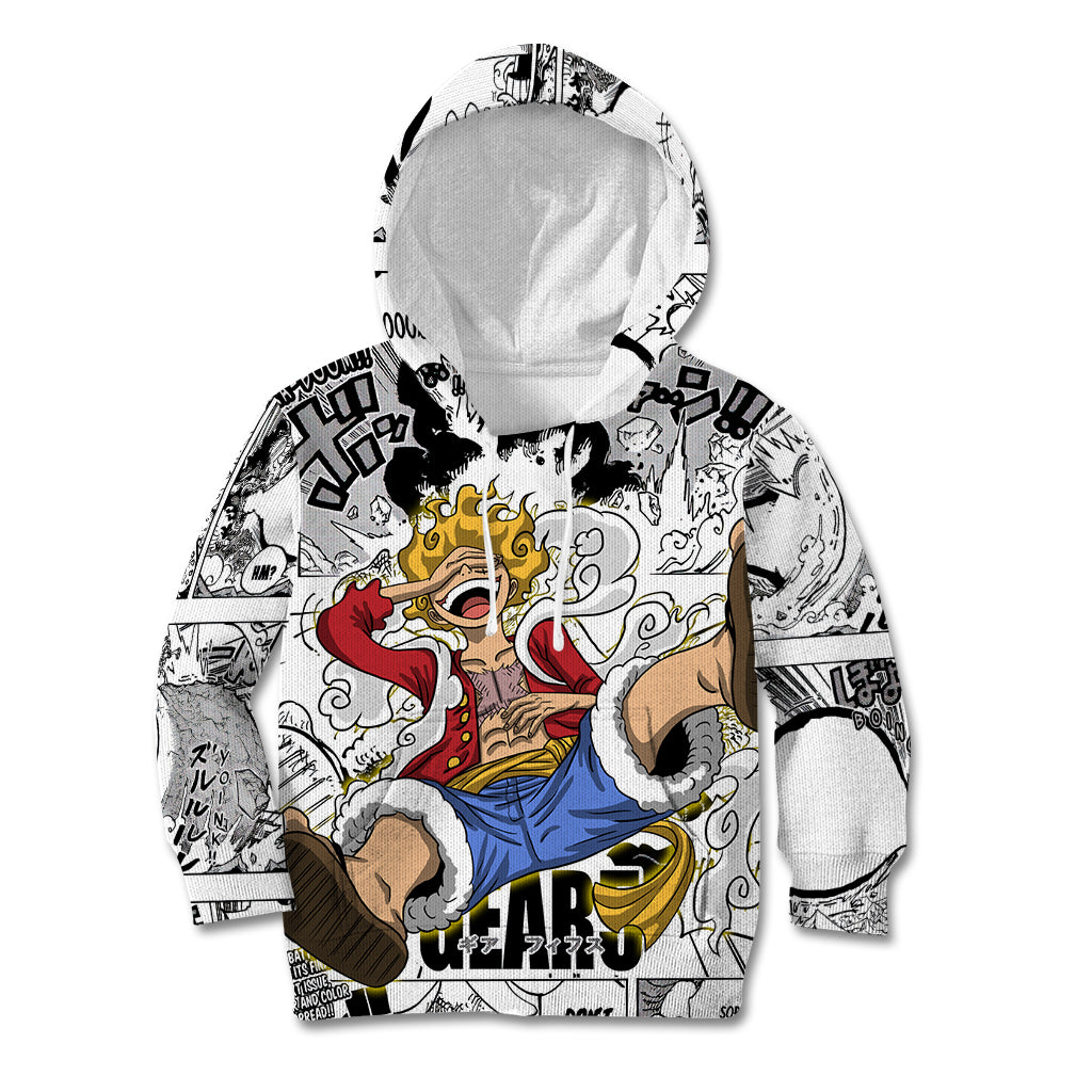 Luffy Gear 5 Awakening - One Piece Anime Mixed Manga Kid Hoodie