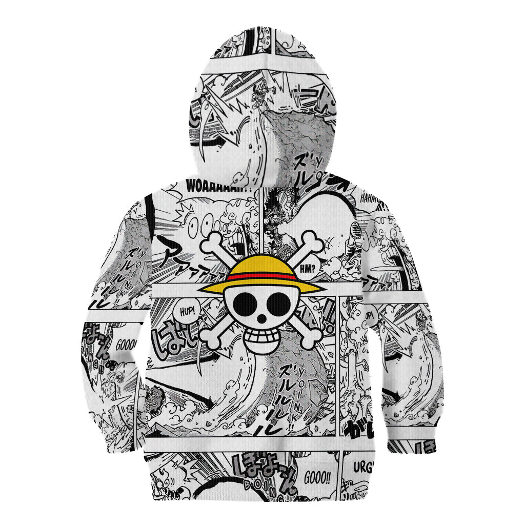 Luffy Gear 5 Awakening - One Piece Anime Mixed Manga Kid Hoodie