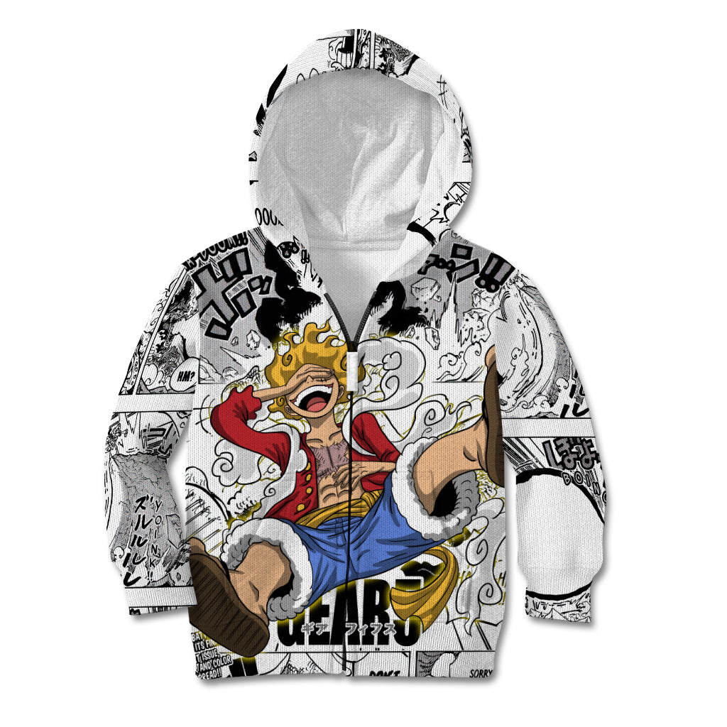 Luffy Gear 5 Awakening - One Piece Anime Mixed Manga Kid Hoodie