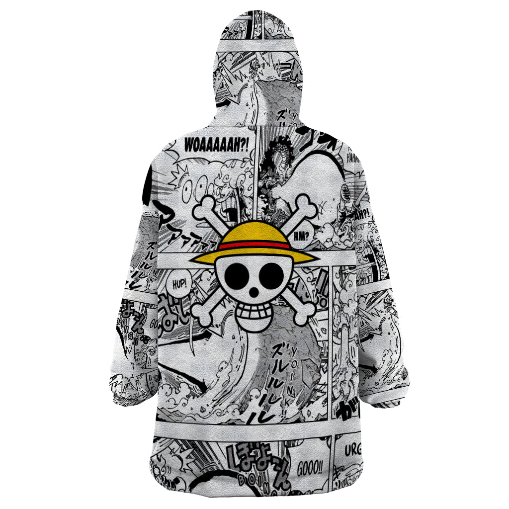 Luffy Gear 5 Awakening - One Piece Anime Mixed Manga Wearable Blanket Hoodie
