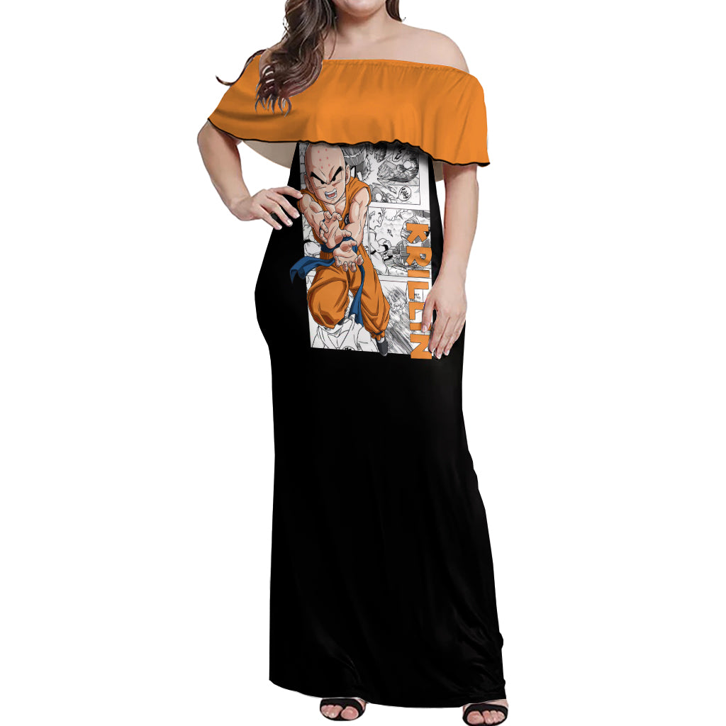 Krillin - Anime Manga Off Shoulder Maxi Dress