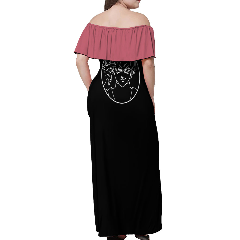 Goku Black Rose - Dragon Ball Anime Off Shoulder Maxi Dress