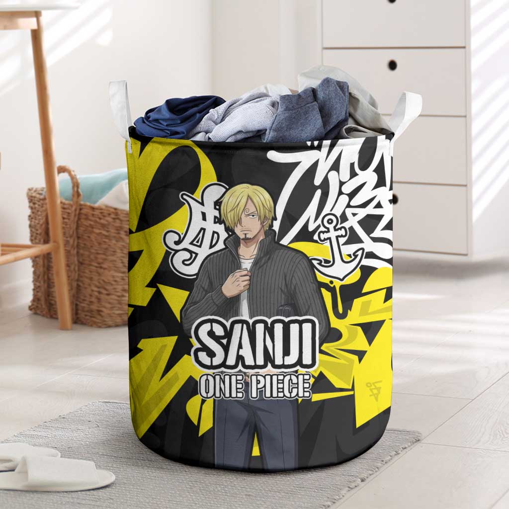 Vinsmoke Sanji One Piece Laundry Basket Graffiti Street Art Anime Collage