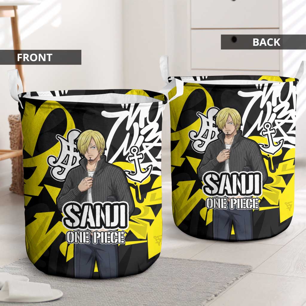 Vinsmoke Sanji One Piece Laundry Basket Graffiti Street Art Anime Collage
