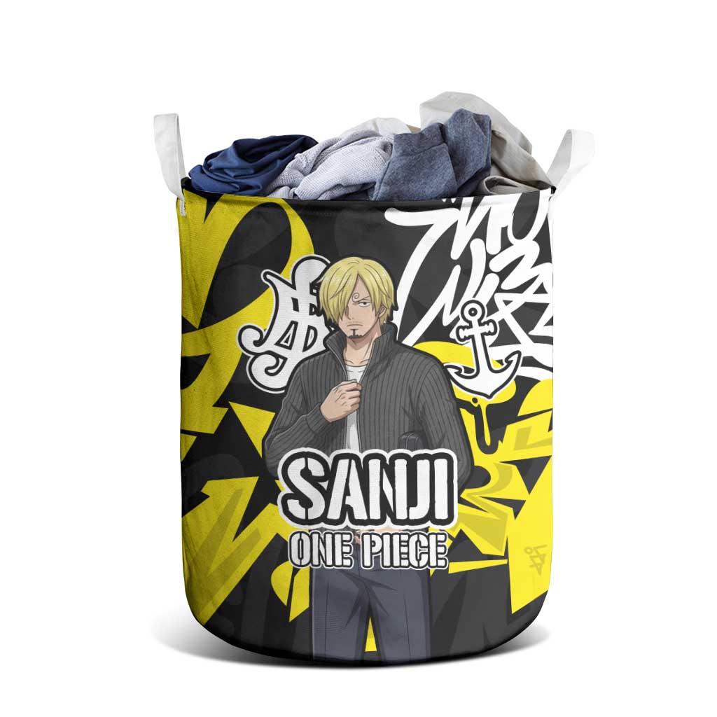 Vinsmoke Sanji One Piece Laundry Basket Graffiti Street Art Anime Collage