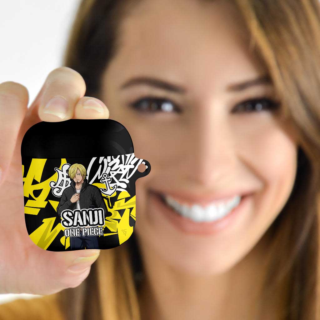Vinsmoke Sanji One Piece AirPods Case Graffiti Street Art Anime Collage