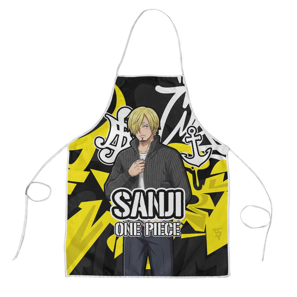 Vinsmoke Sanji One Piece Apron Graffiti Street Art Anime Collage