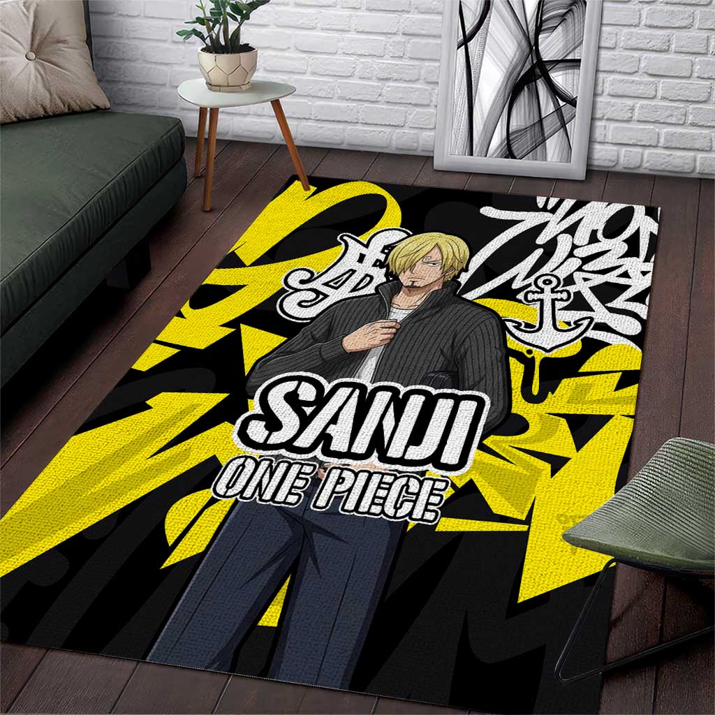 Vinsmoke Sanji One Piece Area Rug Graffiti Street Art Anime Collage