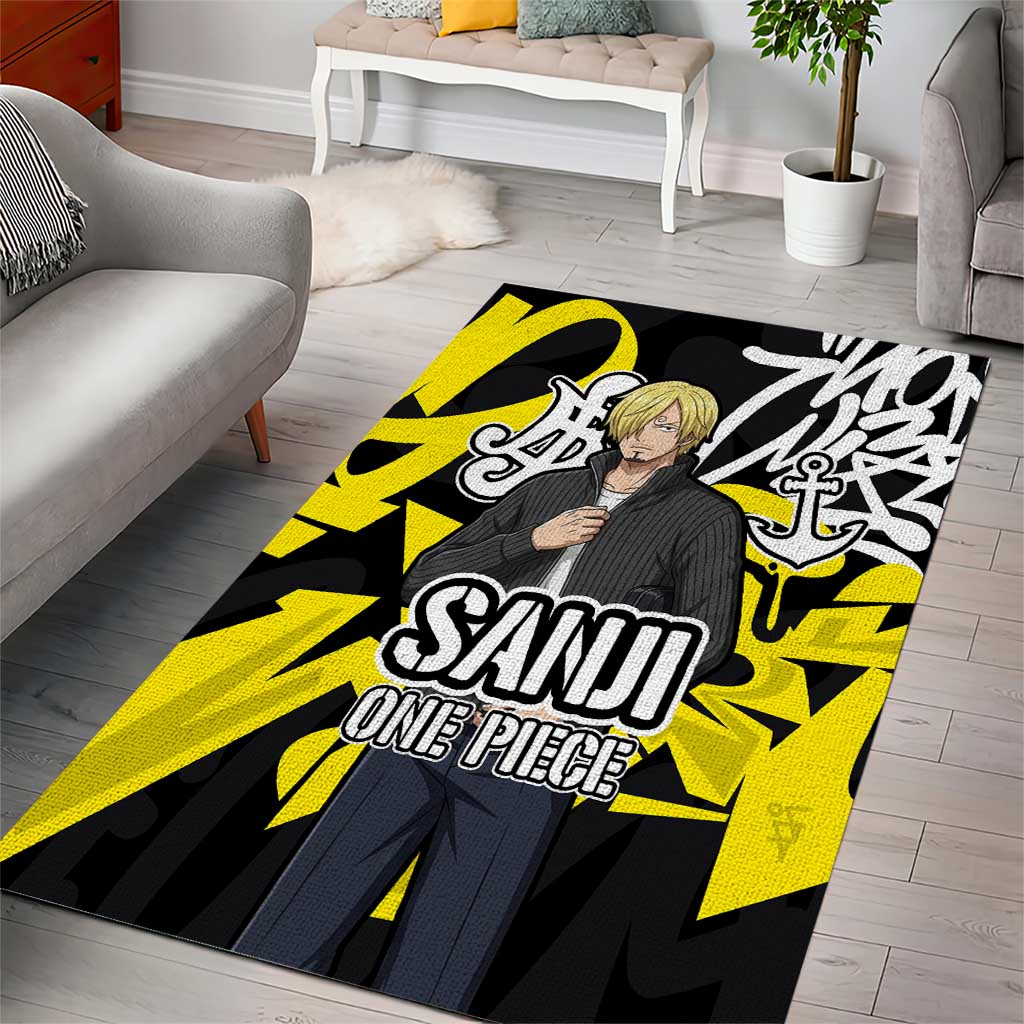 Vinsmoke Sanji One Piece Area Rug Graffiti Street Art Anime Collage