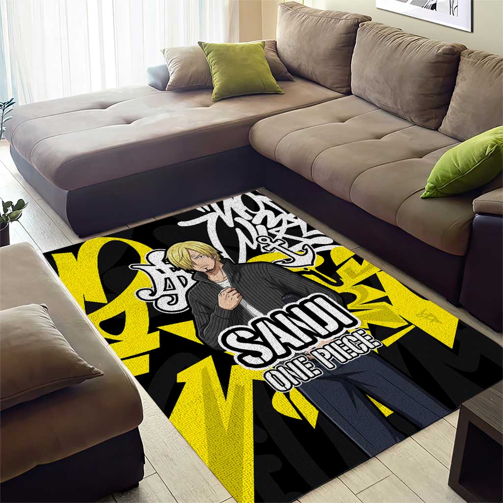 Vinsmoke Sanji One Piece Area Rug Graffiti Street Art Anime Collage