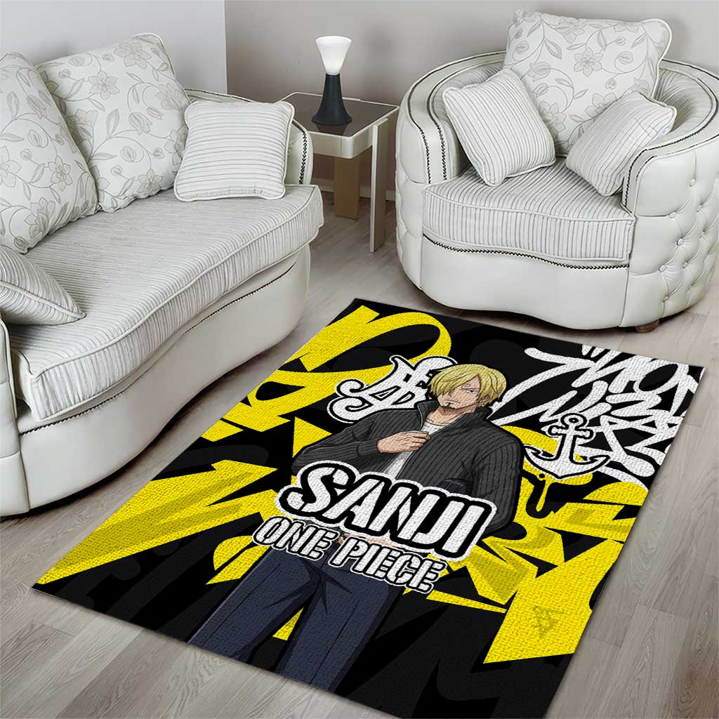 Vinsmoke Sanji One Piece Area Rug Graffiti Street Art Anime Collage