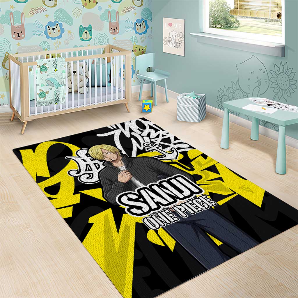 Vinsmoke Sanji One Piece Area Rug Graffiti Street Art Anime Collage