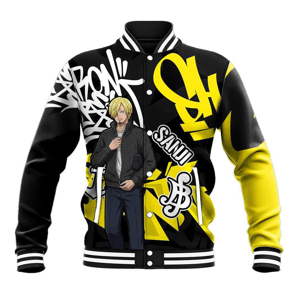 Vinsmoke Sanji One Piece Baseball Jacket Graffiti Street Art Anime Collage