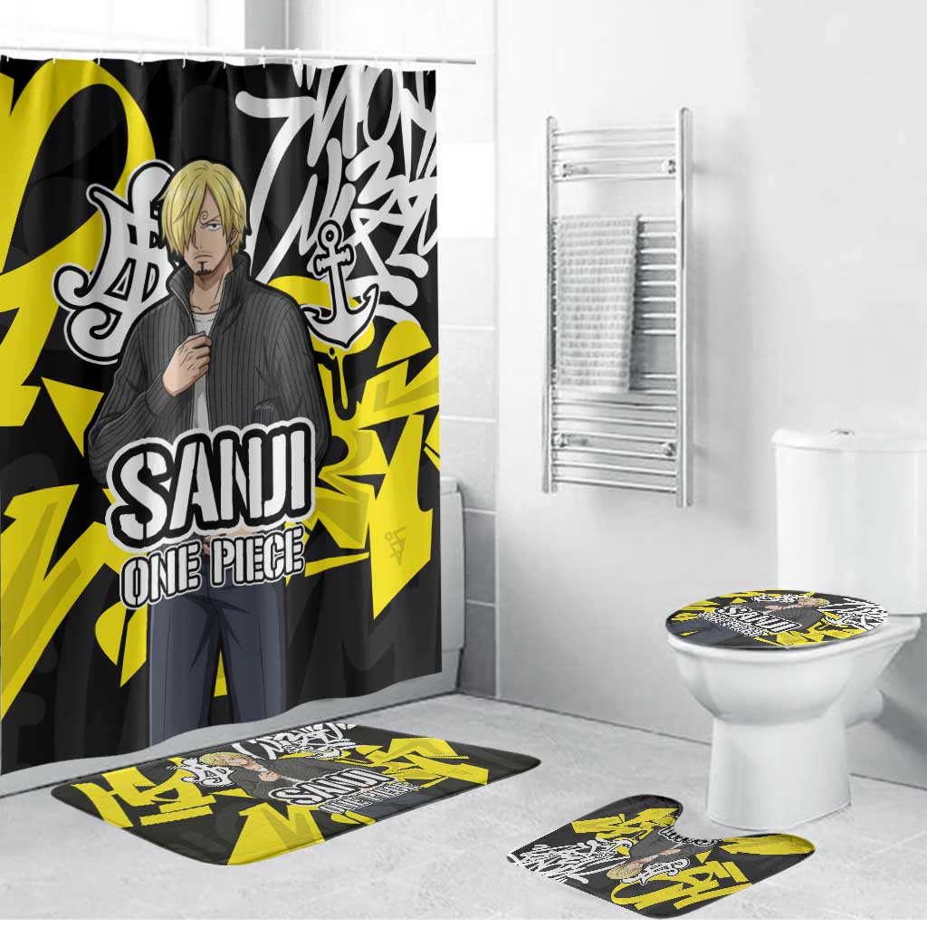 Vinsmoke Sanji One Piece Bathroom Set Graffiti Street Art Anime Collage