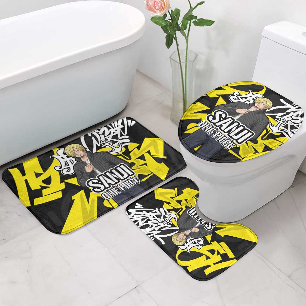 Vinsmoke Sanji One Piece Bathroom Set Graffiti Street Art Anime Collage