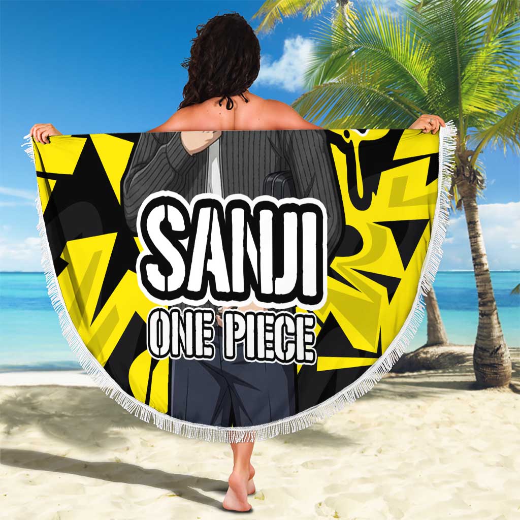 Vinsmoke Sanji One Piece Beach Blanket Graffiti Street Art Anime Collage