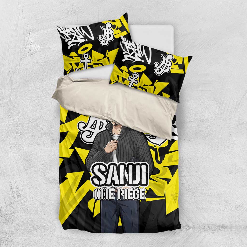 Vinsmoke Sanji One Piece Bedding Set Graffiti Street Art Anime Collage
