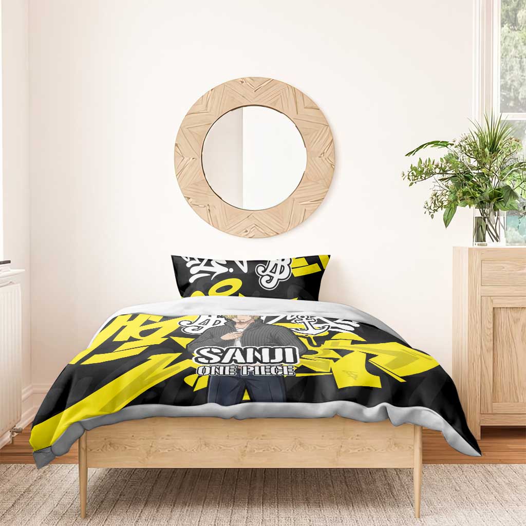 Vinsmoke Sanji One Piece Bedding Set Graffiti Street Art Anime Collage