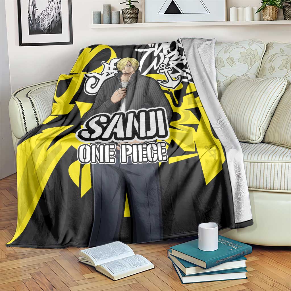 Vinsmoke Sanji One Piece Blanket Graffiti Street Art Anime Collage