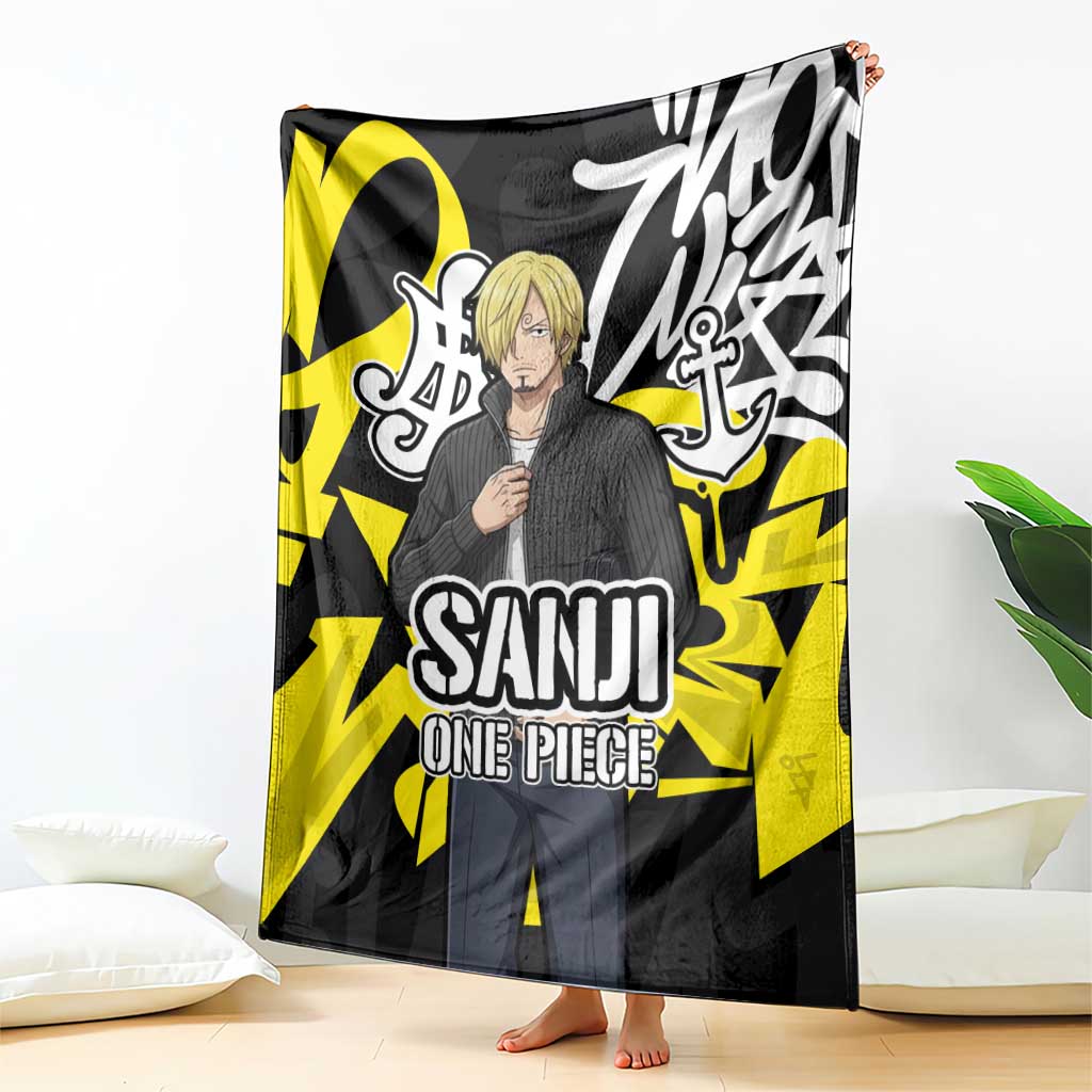 Vinsmoke Sanji One Piece Blanket Graffiti Street Art Anime Collage