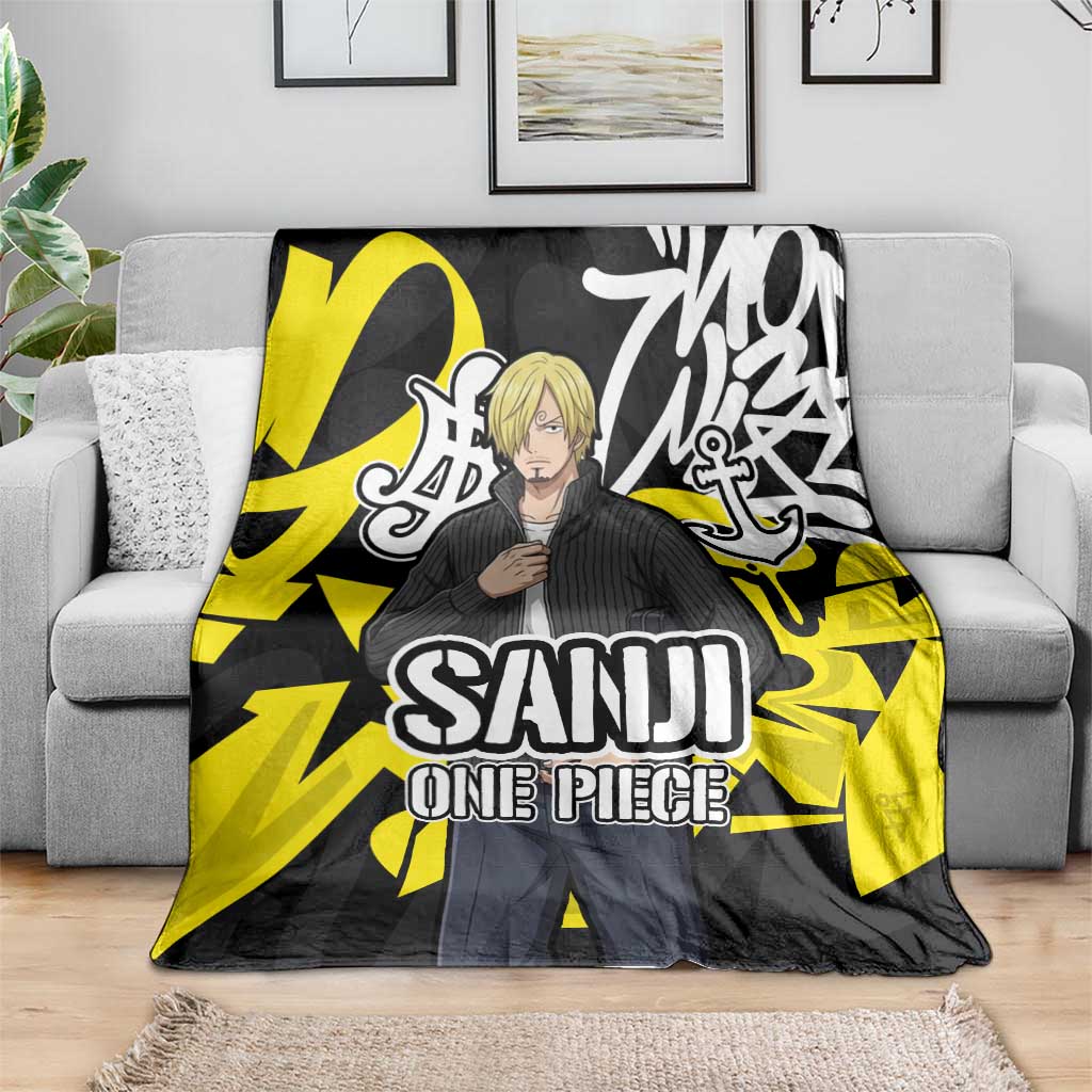 Vinsmoke Sanji One Piece Blanket Graffiti Street Art Anime Collage