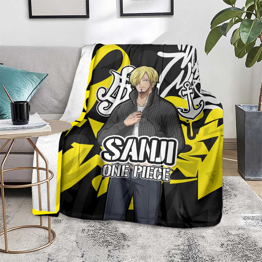 Vinsmoke Sanji One Piece Blanket Graffiti Street Art Anime Collage