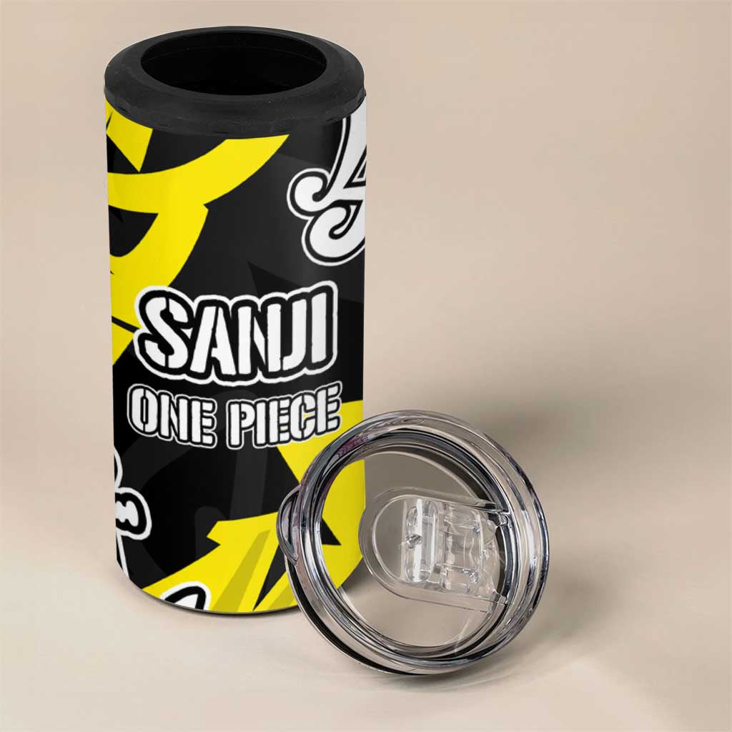 Vinsmoke Sanji One Piece 4 in 1 Can Cooler Tumbler Graffiti Street Art Anime Collage