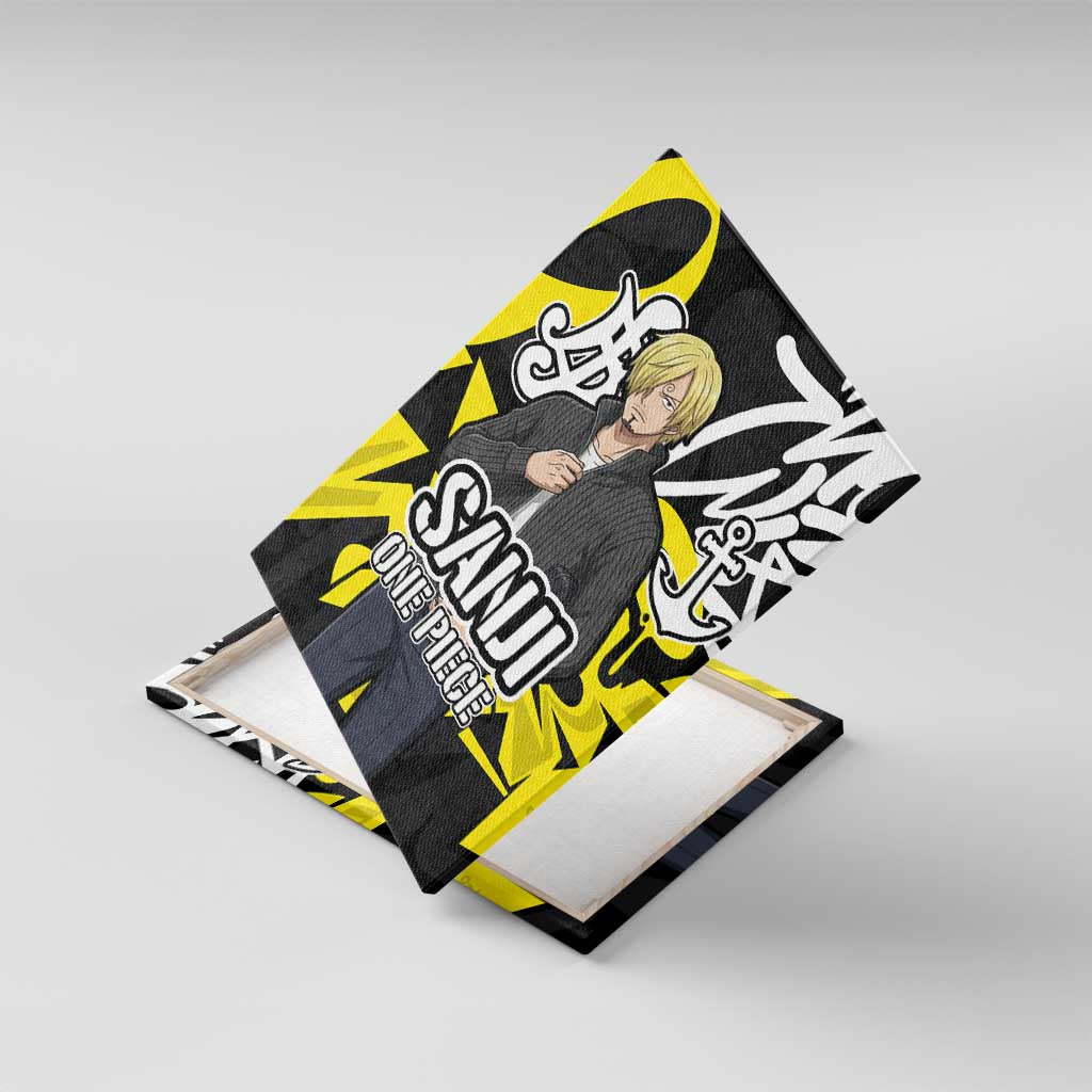 Vinsmoke Sanji One Piece Canvas Wall Art Graffiti Street Art Anime Collage