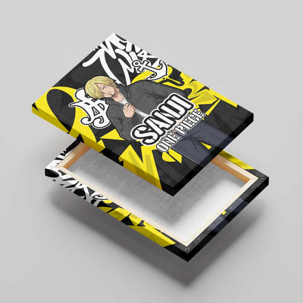 Vinsmoke Sanji One Piece Canvas Wall Art Graffiti Street Art Anime Collage
