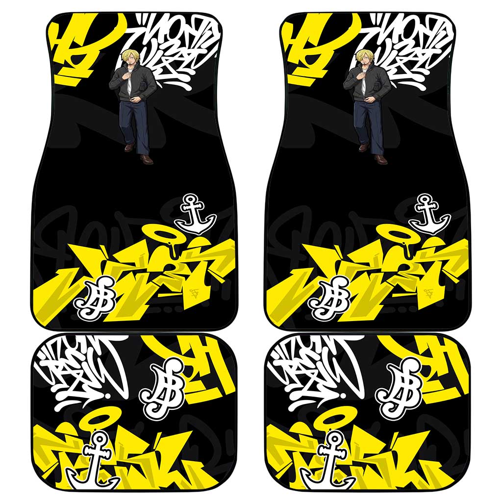 Vinsmoke Sanji One Piece Car Mats Graffiti Street Art Anime Collage