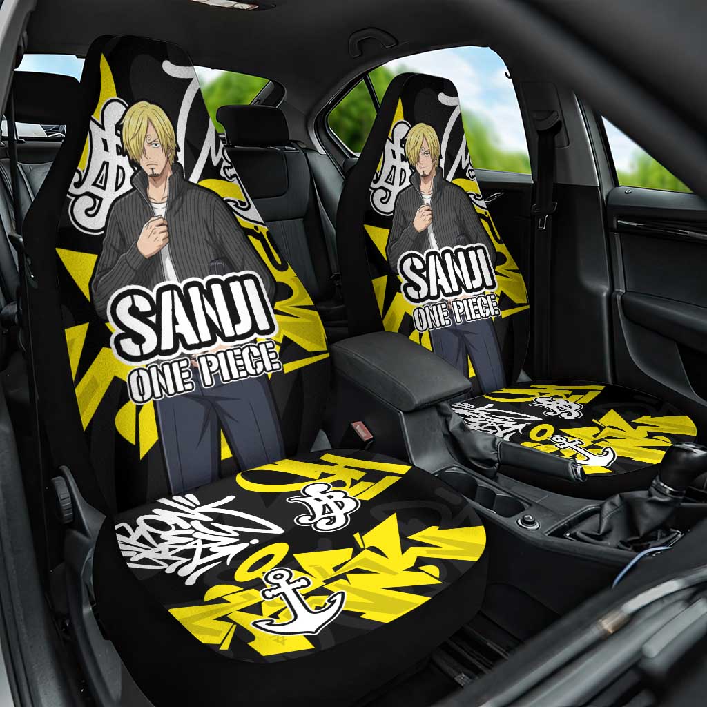 Vinsmoke Sanji One Piece Car Seat Cover Graffiti Street Art Anime Collage