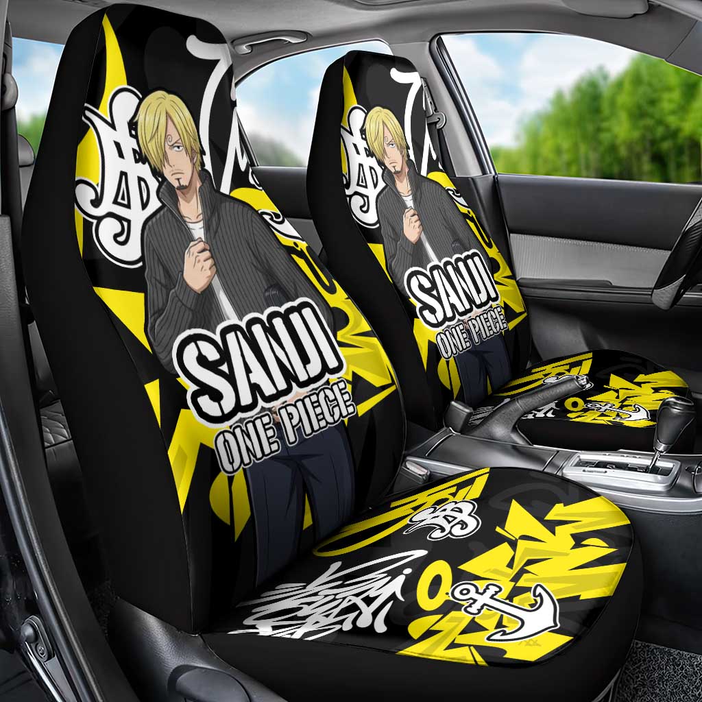 Vinsmoke Sanji One Piece Car Seat Cover Graffiti Street Art Anime Collage