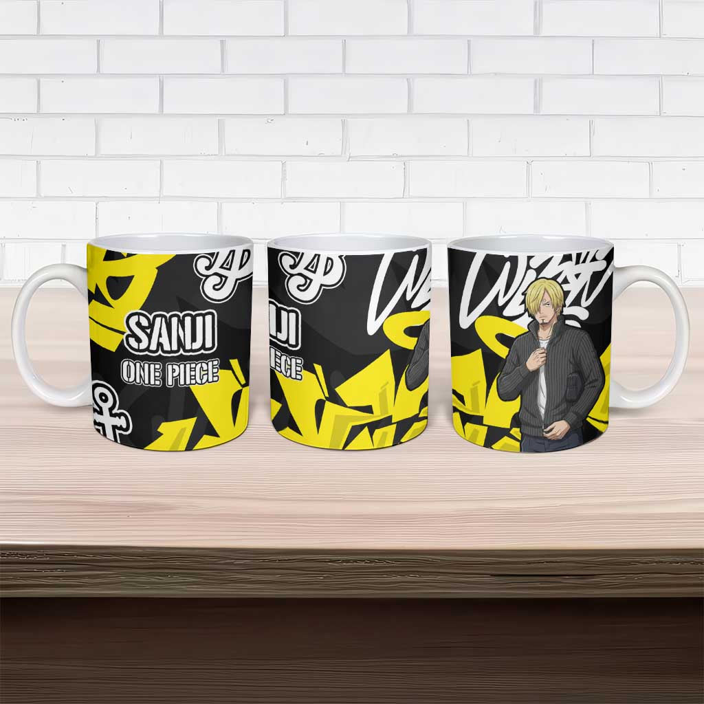 Vinsmoke Sanji One Piece Ceramic Mug Graffiti Street Art Anime Collage