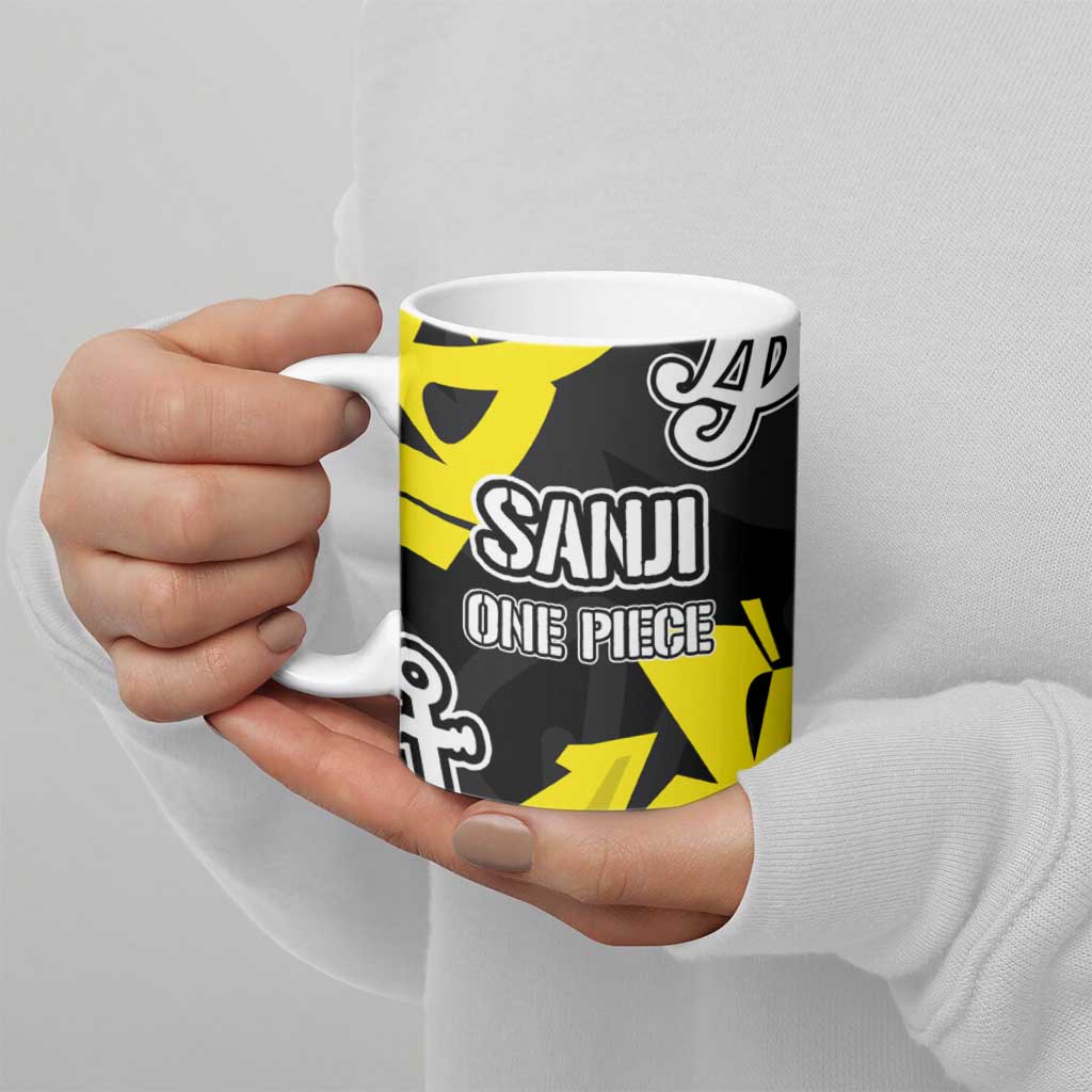 Vinsmoke Sanji One Piece Ceramic Mug Graffiti Street Art Anime Collage