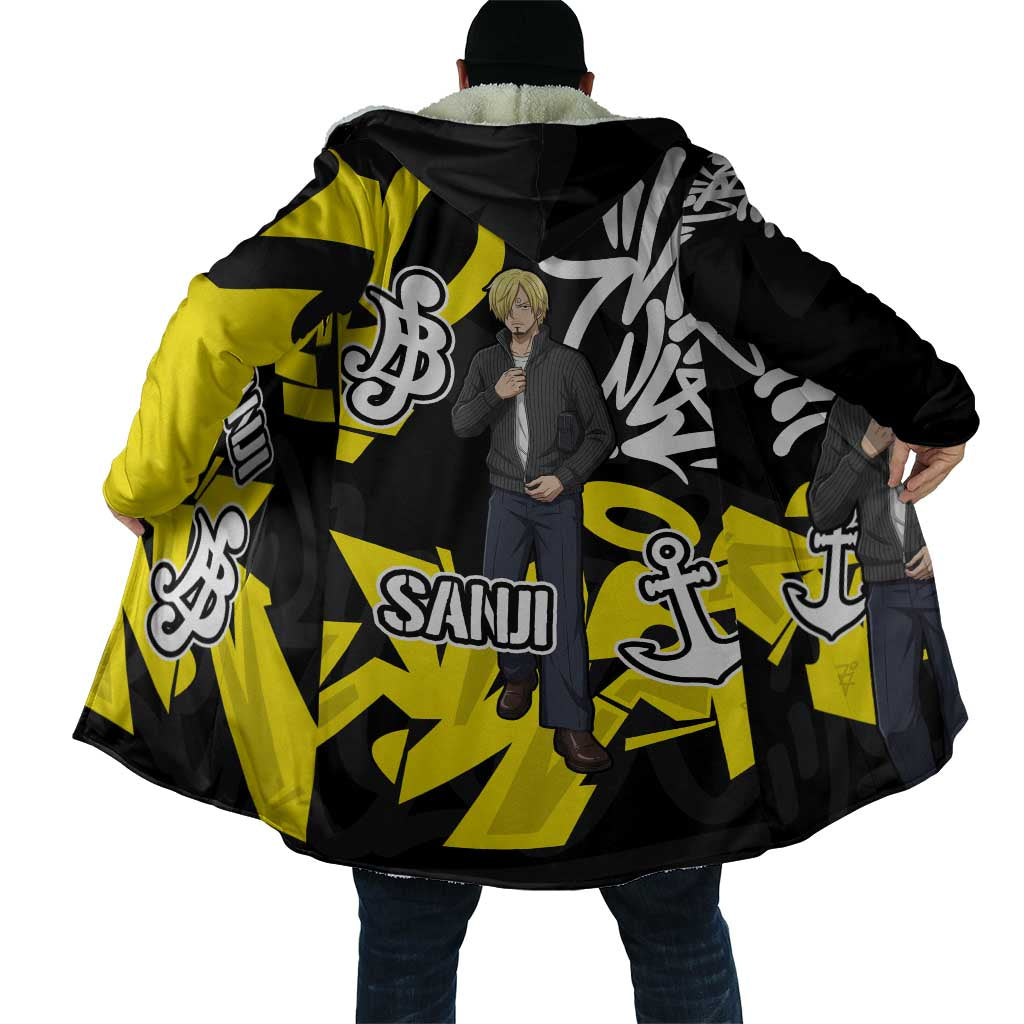 Vinsmoke Sanji One Piece Cloak Graffiti Street Art Anime Collage