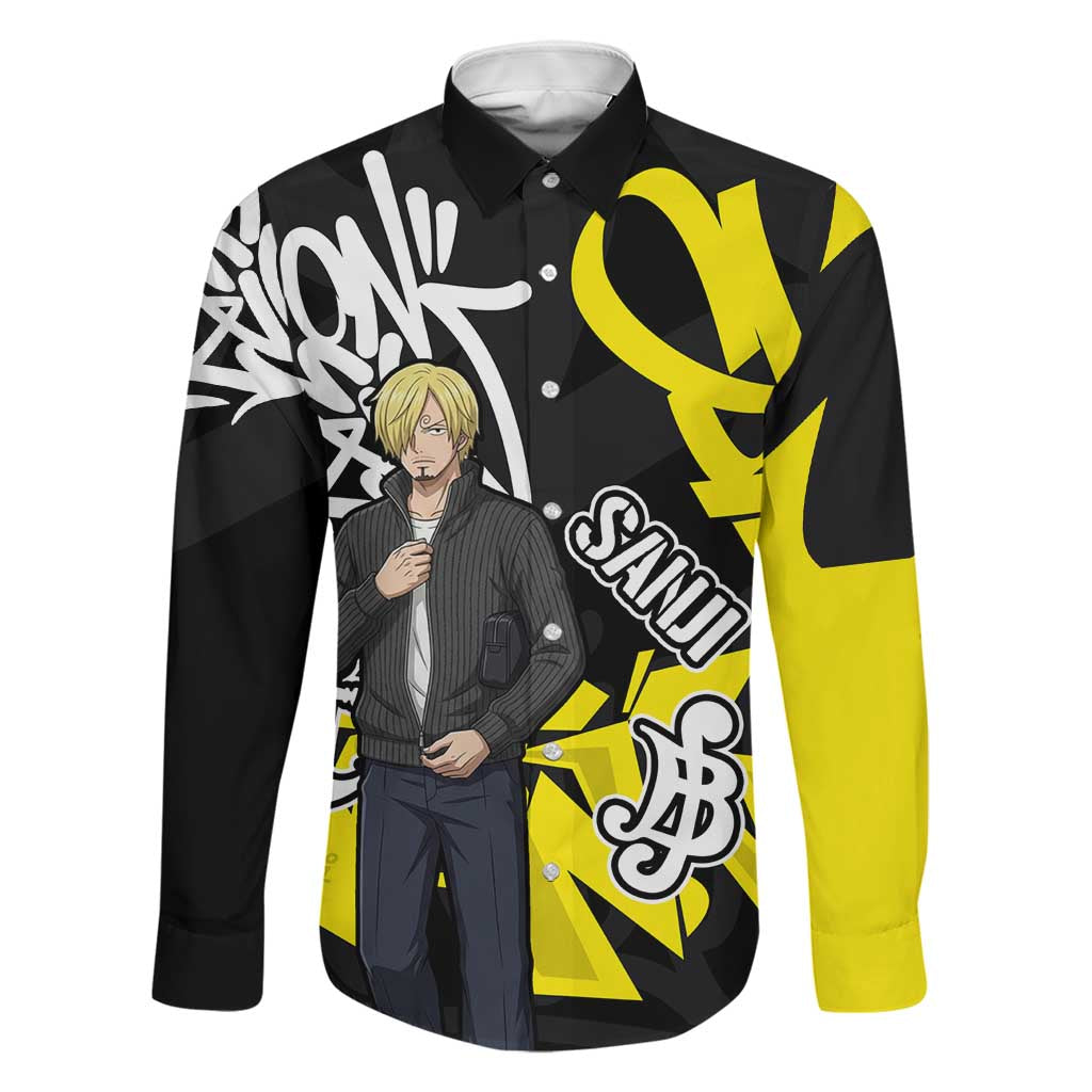 Vinsmoke Sanji One Piece Family Matching Mermaid Dress and Hawaiian Shirt Graffiti Street Art Anime Collage