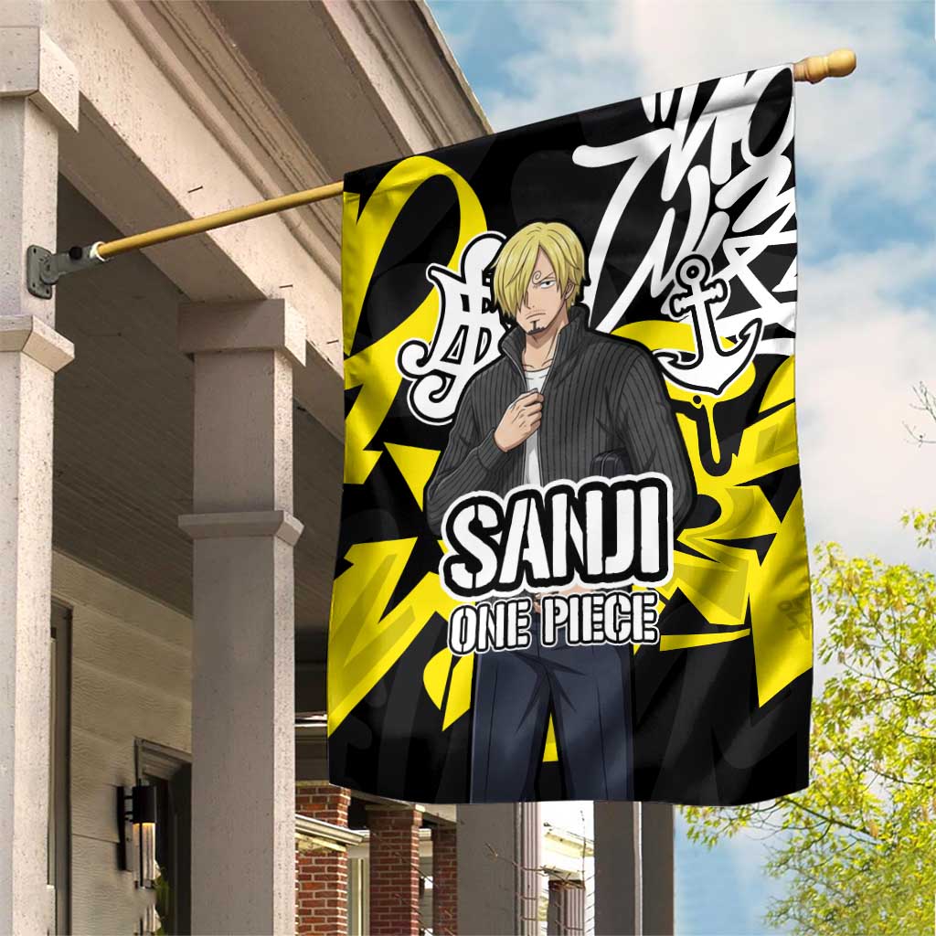 Vinsmoke Sanji One Piece Garden Flag Graffiti Street Art Anime Collage