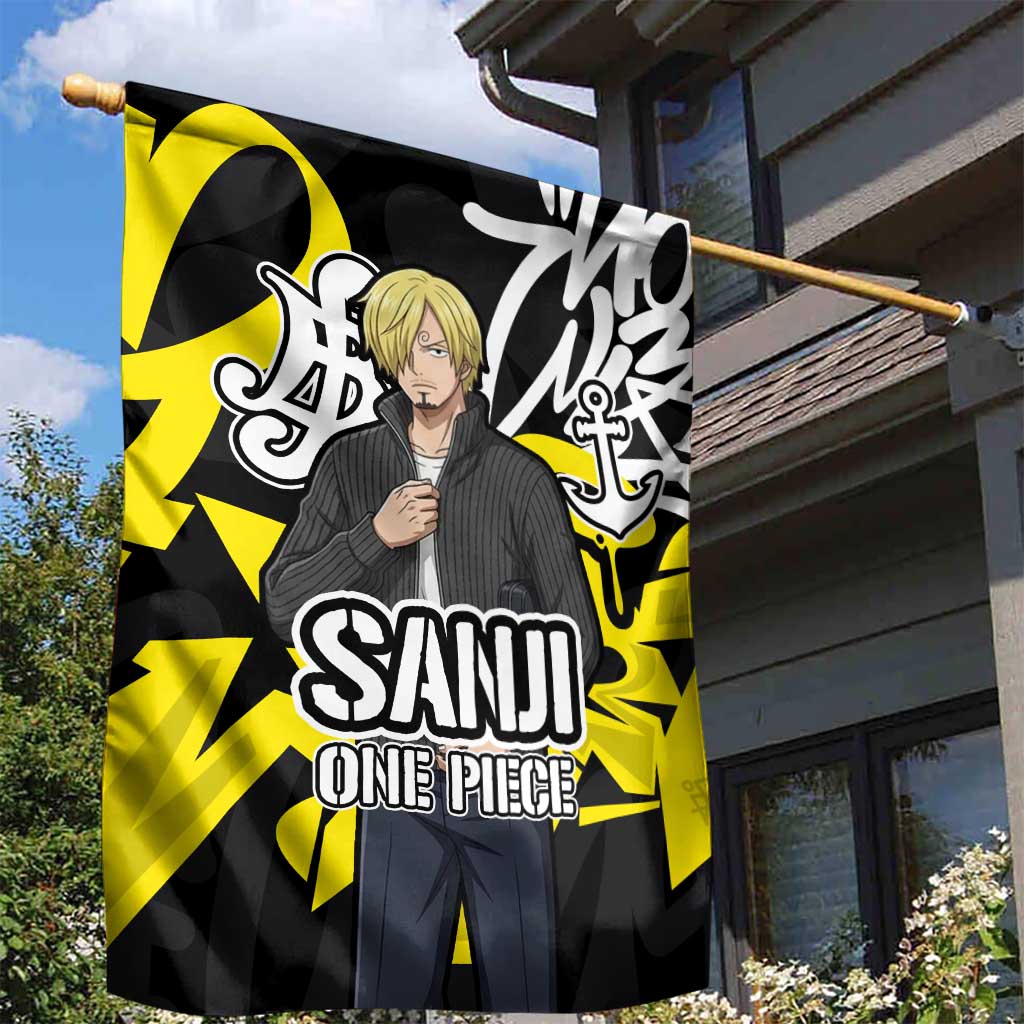 Vinsmoke Sanji One Piece Garden Flag Graffiti Street Art Anime Collage
