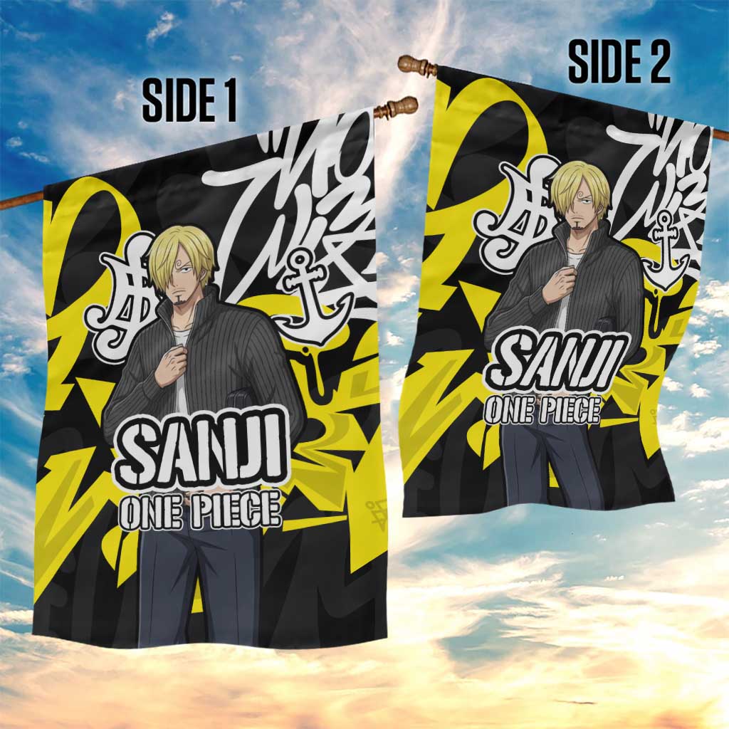 Vinsmoke Sanji One Piece Garden Flag Graffiti Street Art Anime Collage