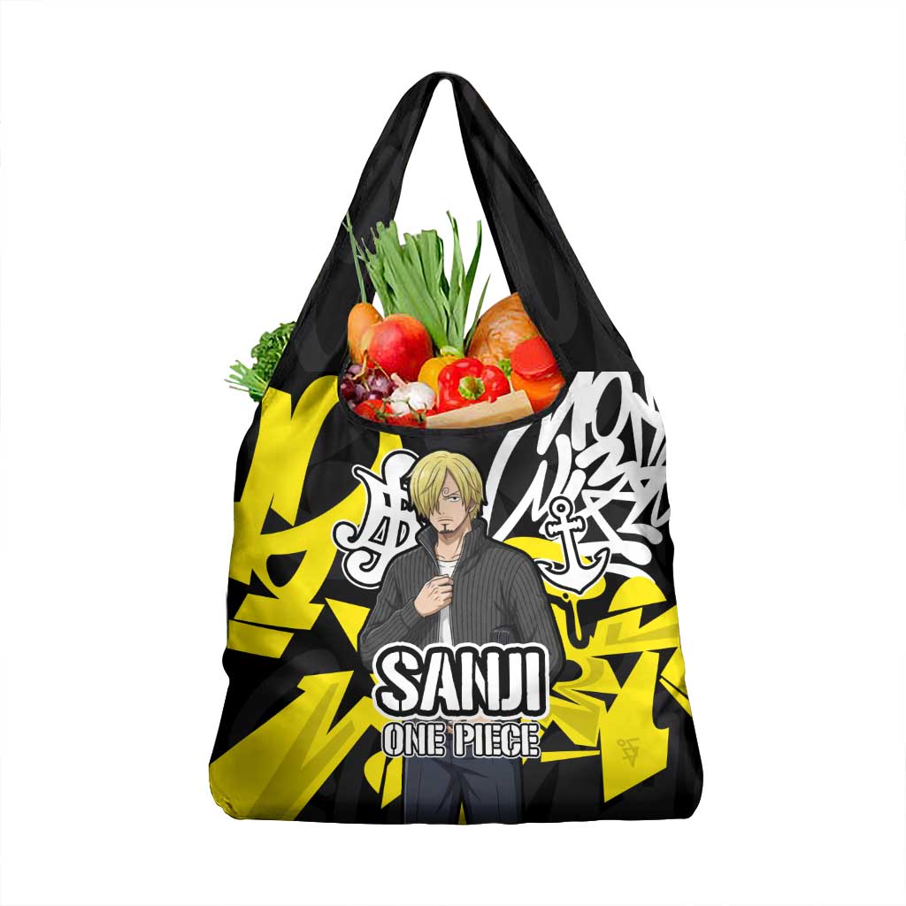 Vinsmoke Sanji One Piece Grocery Bag Graffiti Street Art Anime Collage