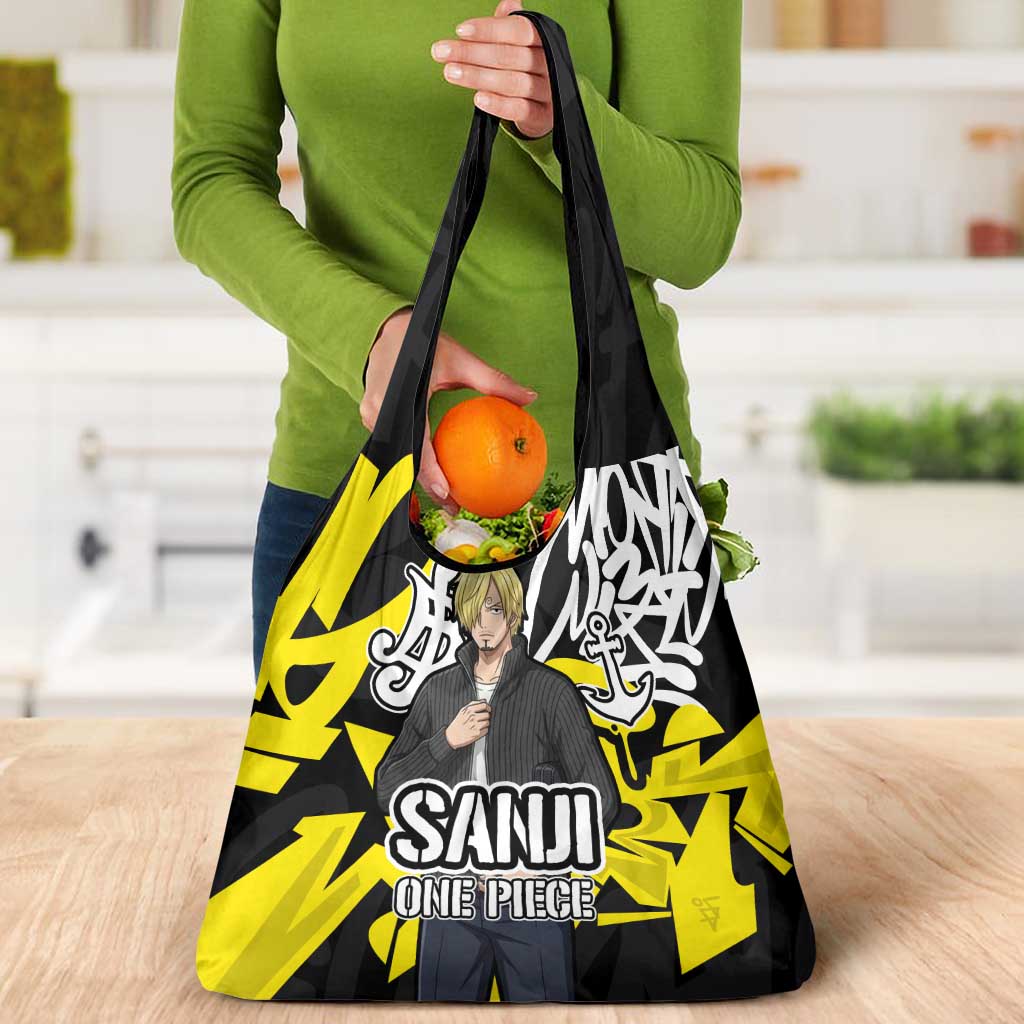 Vinsmoke Sanji One Piece Grocery Bag Graffiti Street Art Anime Collage