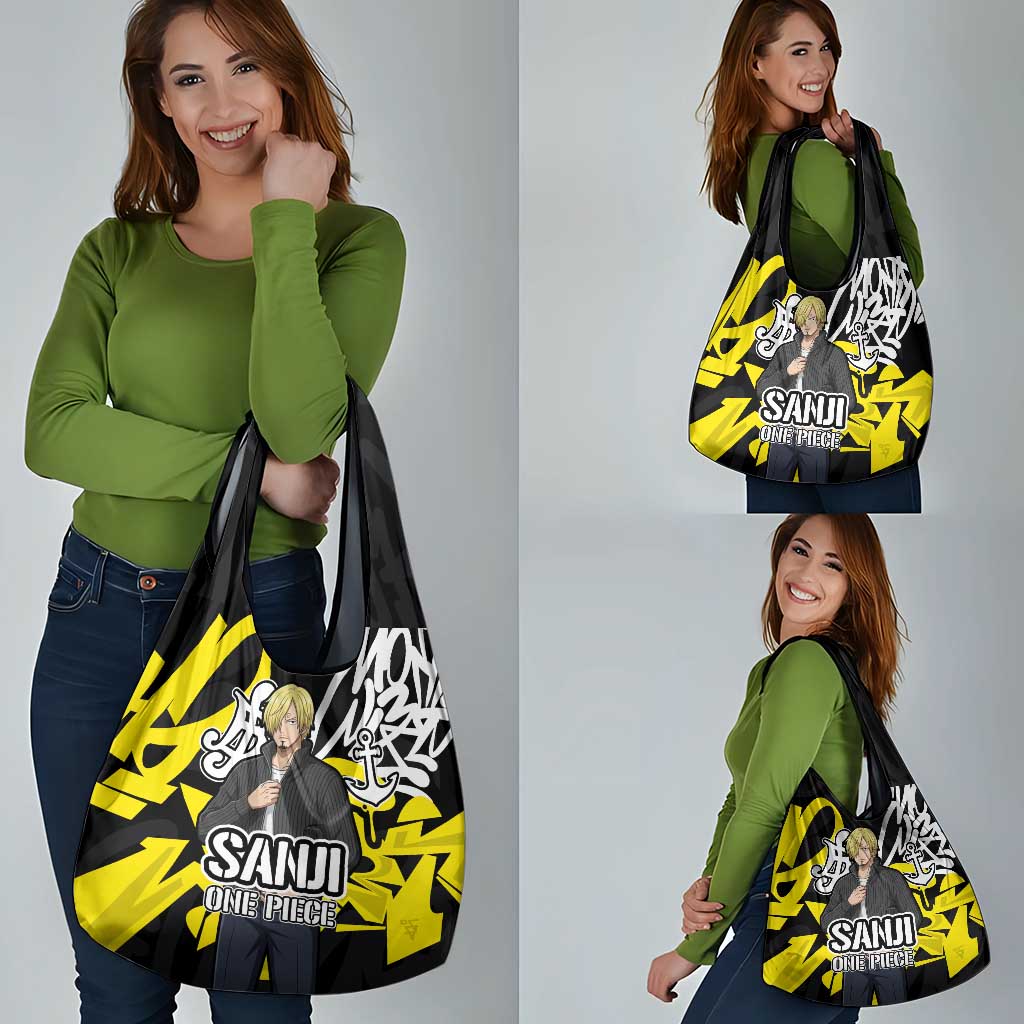 Vinsmoke Sanji One Piece Grocery Bag Graffiti Street Art Anime Collage